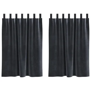 Zasłony vidaXL Ciemnoszare Poliester 140 x 140 cm Zasłony Prostokątne - Zasłony - miniaturka - grafika 1