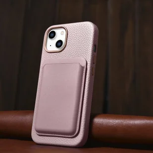 iCarer Litchi Premium Leather Case skórzane etui iPhone 14 magnetyczne z MagSafe różowy (WMI14220709-PK) - Etui i futerały do telefonów - miniaturka - grafika 15