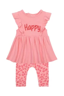 Komplety dla niemowląt - Różowy komplet niemowlęcy bawełniany- bluzka i legginsy - grafika 1