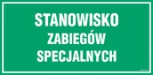 Systemy ekspozycyjne i znaki informacyjne - JE016 STANOWISKO ZABIEGÓW SPECJALNYCH, PN - PŁYTA PCV 1MM; (300X150MM) - miniaturka - grafika 1