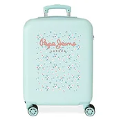 Walizki - Pepe Jeans Leslie Niebieska walizka na kabinę 38 x 55 x 20 cm sztywna ABS kombinacja boczna 34 L 2,74 kg 4 podwójne koła wyposażenie ręczne - miniaturka - grafika 1