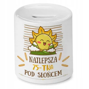 Skarbonka na Urodziny 75 75te 75-te na Prezent z Nadrukiem ze Zdjęciem + Opakowanie na prezent (wzór 03) - Skarbonki - miniaturka - grafika 1