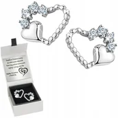 Biżuteria dla dzieci - SREBRNE KOLCZYKI 925 DLA DZIEWCZYNKI SERCE GRAWER - miniaturka - grafika 1