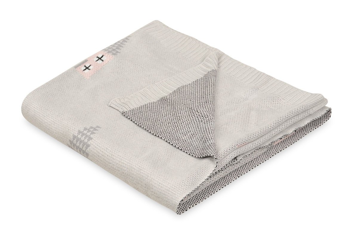 Kocyk bambusowy 80x100 Pattern szary domki BabyMatex