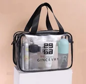 Kosmetyczki, organizery i kuferki - Wodoodporna kosmetyczka podróżna, transparentna, 2 komory - miniaturka - grafika 1