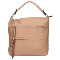 Torebki damskie - Torebka Damska Elegancka duży beżowy worek - miniaturka - grafika 1