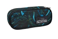 Piórniki - Seven Piórnik szkolny okrągły Plus, niebieski, ISCHOOLPACK, owalna torba z wewnętrzną kieszenią i elastycznymi uchwytami na długopisy, akcesoria do plecaka, podstawowe, średnie, wyższe, chłopiec, - miniaturka - grafika 1