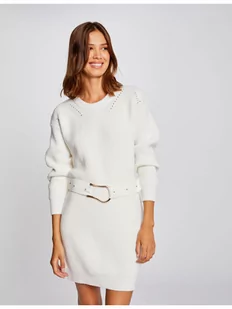 Morgan Sukienka dzianinowa 212-RMINK Biały Regular Fit - Sukienki - miniaturka - grafika 1