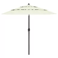 Parasole ogrodowe - vidaXL 3-poziomowy parasol na aluminiowym słupku, piaskowy, 2,5 m 313860 - miniaturka - grafika 1