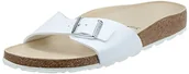 Sandały damskie - Birkenstock Madrid Birko-Flor klapki damskie modne sandały, Biały (lakierowana biel), 39 EU - miniaturka - grafika 1