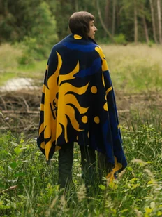 Granatowy koc z bawełny organicznej Kwiaty i Słońce KABAK - Koce Granatowy koc z bawełny organicznej Kwiaty i Słońce KABAK - Koce - miniaturka - grafika 1