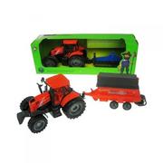 Samochody i pojazdy dla dzieci - Hipo Traktor z maszyną 43cm 2 rodzaje pług, rozdrabniacz w pud. - miniaturka - grafika 1