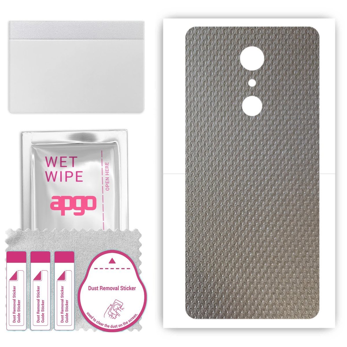 Folia naklejka skórka strukturalna na TYŁ do LG K11 Plus - Aluminium krople - apgo SKINS