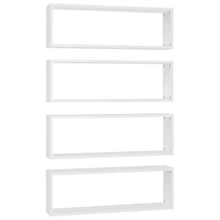 vidaXL vidaXL Półki ścienne kostki, 4 szt., białe, 80x15x26,5 cm, płyta - Półki do salonu - miniaturka - grafika 1