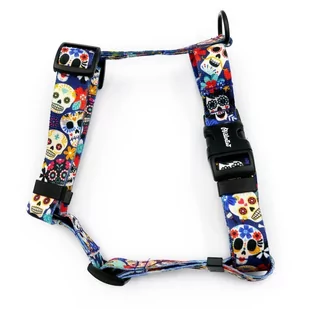 Szelki Guard Día de los Muertos dla średnich i większych psów, taśma 2,5 cm, czarne okucia-M/L - Szelki dla psów Szelki Guard Día de los Muertos dla średnich i większych psów, taśma 2,5 cm, czarne okucia-M/L - Szelki dla psów - miniaturka - grafika 1