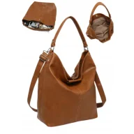 Torebki damskie - Torebka Damska na Ramię Worek Shopper LUIGISANTO Brązowa Format A4 - miniaturka - grafika 1