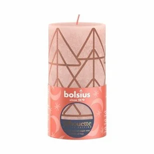 Bolsius Świeca pieńkowa rustic Silhouette 130/68 Mglisty Róż + choinki - Woda - miniaturka - grafika 1