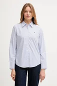 Koszule damskie - Tommy Hilfiger koszula damska kolor niebieski regular z kołnierzykiem klasycznym WW0WW47169 - miniaturka - grafika 1