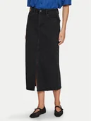 Spódnice - Vila Spódnica jeansowa Jaf 14099736 Czarny Regular Fit - miniaturka - grafika 1