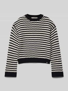 Sweter z dzianiny z prążkowanymi wykończeniami - Swetry dla dziewczynek - miniaturka - grafika 1