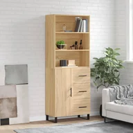 Witryny - vidaXL Witrynka, dąb sonoma, 69,5x34x180 cm, materiał drewnopochodny - miniaturka - grafika 1