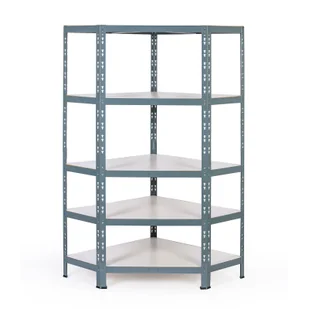 Narożny regał półkowy, 1800 x 900 x 400 mm, nośność 175 kg - Szafy i regały magazynowe - miniaturka - grafika 1