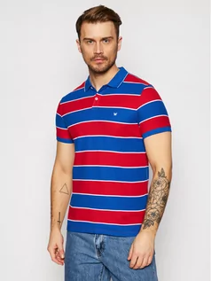 Koszulki męskie - Wrangler Polo Ss Yd Stripe W7ALKFXA4 Kolorowy Regular Fit - grafika 1