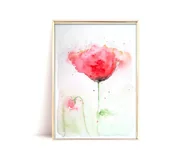 Obrazy i zdjęcia na płótnie - Oryginalna akwarela. Mak A4 - miniaturka - grafika 1