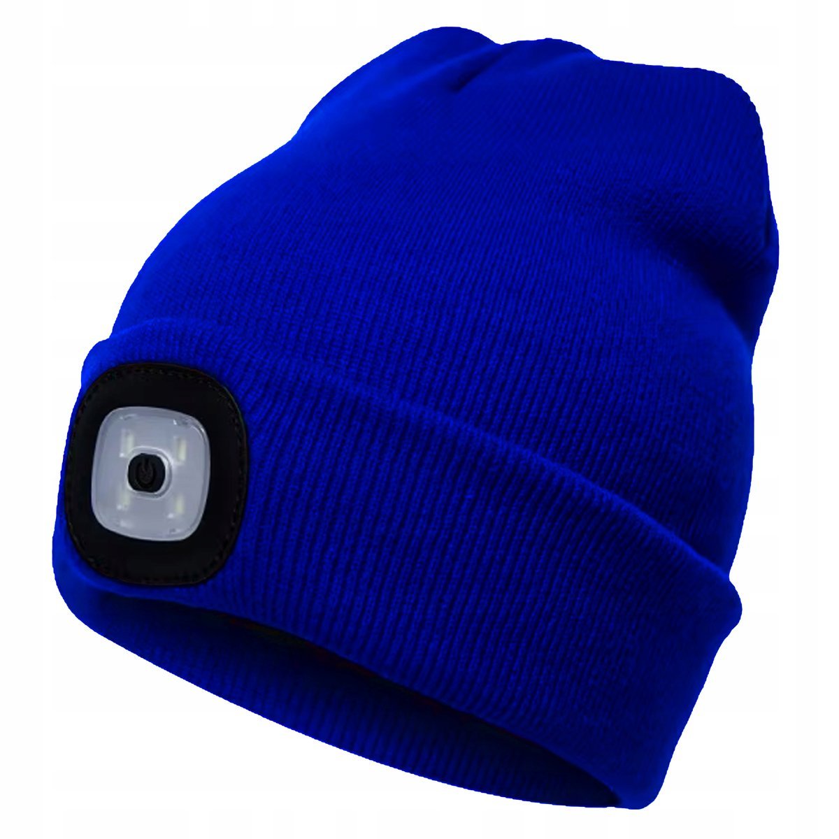 Czapka Zimowa z Latarką Lampką Czołową LED Ładowanie USB PRODUKT PL niebies