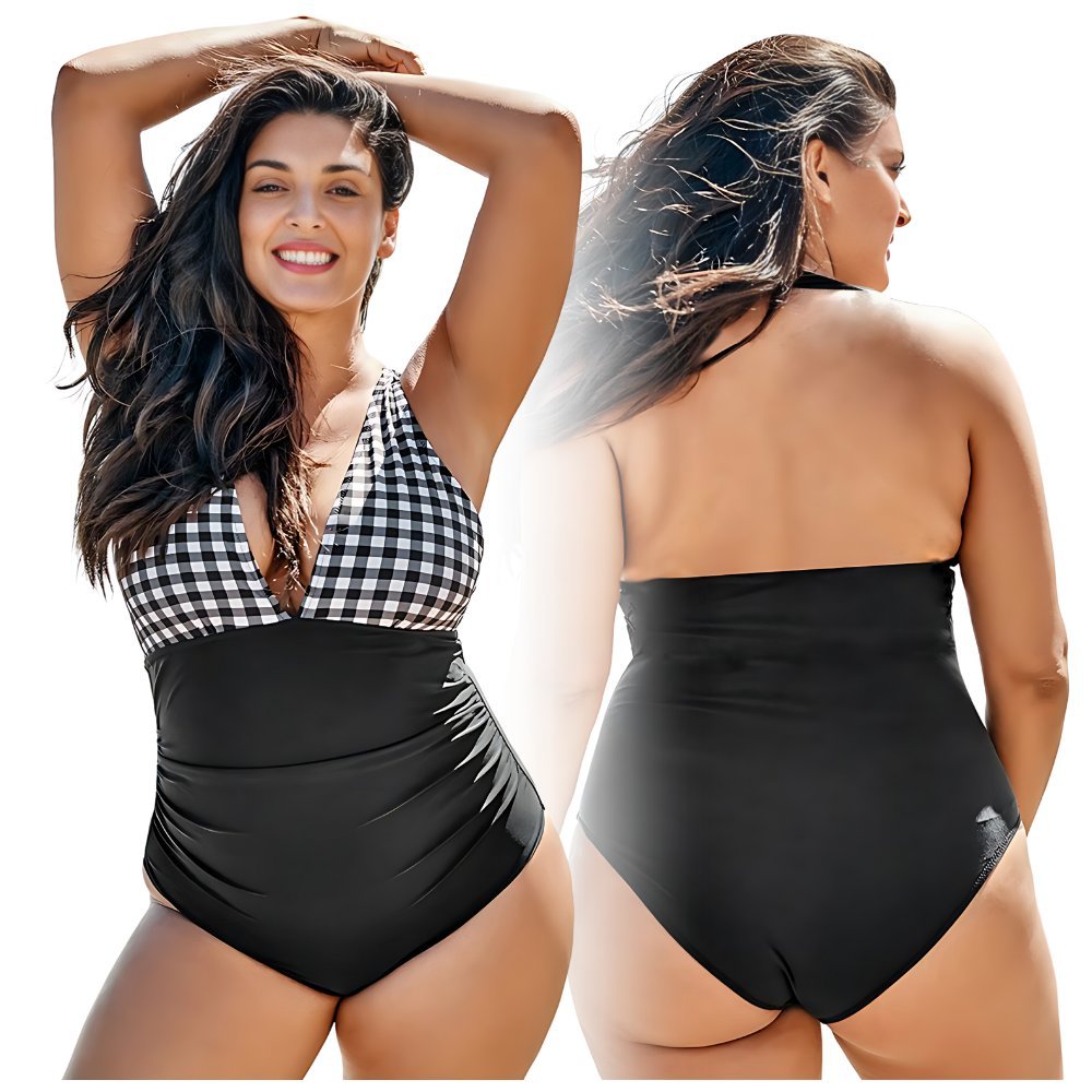 Strój kąpielowy jednoczęściowy kostium damski wyszczuplający plus size XL