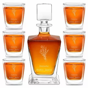 Karafka do whisky pyramid z 6 szklankami capitol i grawerem - Karafki - miniaturka - grafika 1