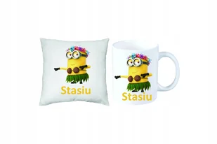 ZESTAW PREZENT PODUSZKA + KUBEK MINIONKI + IMIĘ - Gadżety dla niej i dla niego - miniaturka - grafika 1