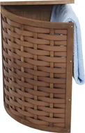 Kosze na bieliznę - Narożny kosz na pranie HWC-H87, pojemnik na pranie, sortownik na pranie, drewniany 70L 66x53x38cm ~ brązowy - miniaturka - grafika 1