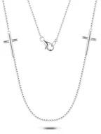 Spinki do mankietów i krawatów - Uomo Srebrny naszyjnik z elementami ozdobnymi - dł. 60 cm - miniaturka - grafika 1