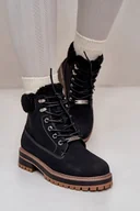 Botki damskie - Ocieplane Trapery Damskie Big Star OO274A287 Czarne-41 - miniaturka - grafika 1