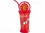 Shakery i bidony sportowe - Bidon ze słomką Manchester United 380 ml - miniaturka - grafika 1