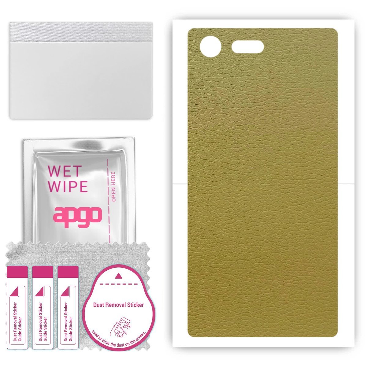 Folia naklejka skórka strukturalna na TYŁ do Sony Xperia X Compact - Skóra Oliwkowa - apgo SKINS