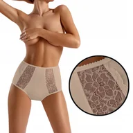 Majtki damskie - Babell 086 Majtki Bawełniane Figi damskie Beż XL - miniaturka - grafika 1