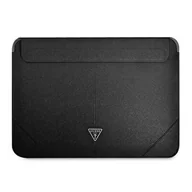 Torby na laptopy - Guess Sleeve GUCS14PSATLK 13/14" czarny /black Saffiano Triangle Logo GUE001821-0 - miniaturka - grafika 1