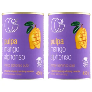 Quality Food Pulpa z mango Alphonso 99,9% mango Zestaw 2 x 450 g - żywność - Dżem - miniaturka - grafika 1