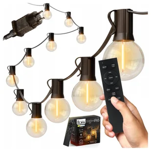 Girlanda Ogrodowa Świetlna 20M 36X Żarówka LED E12 Pilot Ściemniana Łańcuch - Lampy ogrodowe - miniaturka - grafika 1