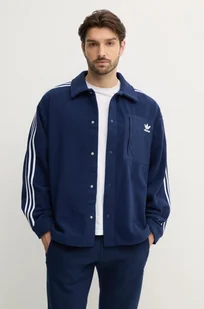 adidas Originals koszula polarowa kolor granatowy regular z kołnierzykiem klasycznym IX5217 - Koszule męskie - miniaturka - grafika 1
