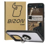 Etui i futerały do telefonów - Bizon z uchwytem na palec Hybrid Ring do Xiaomi Redmi Note 14 5G Przydymione z czarną ramką - miniaturka - grafika 1
