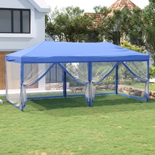 Składany namiot imprezowy ze ściankami, niebieski, 3x6 m - Pawilony ogrodowe - miniaturka - grafika 2