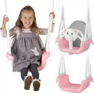 Place zabaw - Ricokids Huśtawka Ricokids Huśtawka kubełkowa Słonik 3w1 różowa 770101 - miniaturka - grafika 1