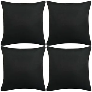 vidaXL vidaXL Poszewki na poduszki 4 szt. lniane, czarne 40x40 cm - Poszewki na poduszki - miniaturka - grafika 1