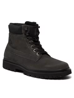 Kozaki damskie - Calvin Klein Jeans Kozaki Lug Mid Laceup Boot Hike YM0YM00270 Szary - grafika 1