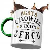 Kubki - Kubek Zielony Dla Agaty Agi Na Prezent z Nadrukiem ze Zdjęciem + Opakowanie na prezent (wzór 03) - miniaturka - grafika 1