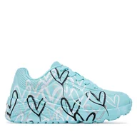 Buty dla dziewczynek - Sneakersy Skechers Uno Lite - Metallic Love 314067L/TQMT Błękitny - miniaturka - grafika 1