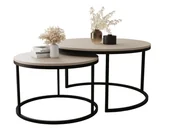 Ławy i stoliki kawowe - Zestaw Stolików MJU 80X60 Czarny / Kaszmir Mat - miniaturka - grafika 1